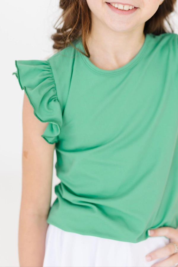 kelly-green-s-s-ruffle-tee Mila & Rose at Sophia's Style-Kelly Green S/S Ruffle Tee-6-12M-Ruffle Tee S/S-1